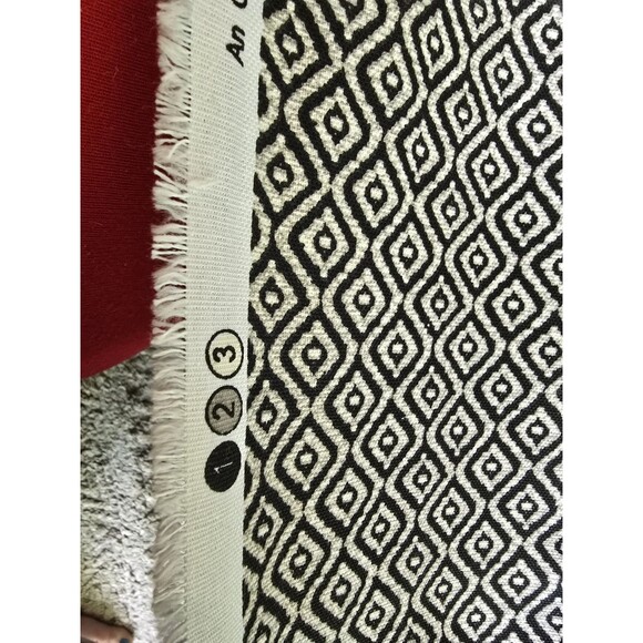 Black& Gray Pattern Woven Cotton Canvas Fabric 46"X3 Yards - Picture 3 of 3